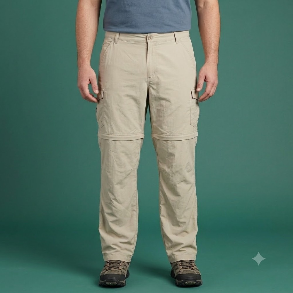Columbia PFG Convertible Cargo Pants Men's Large‎ Khaki Omni-Shade